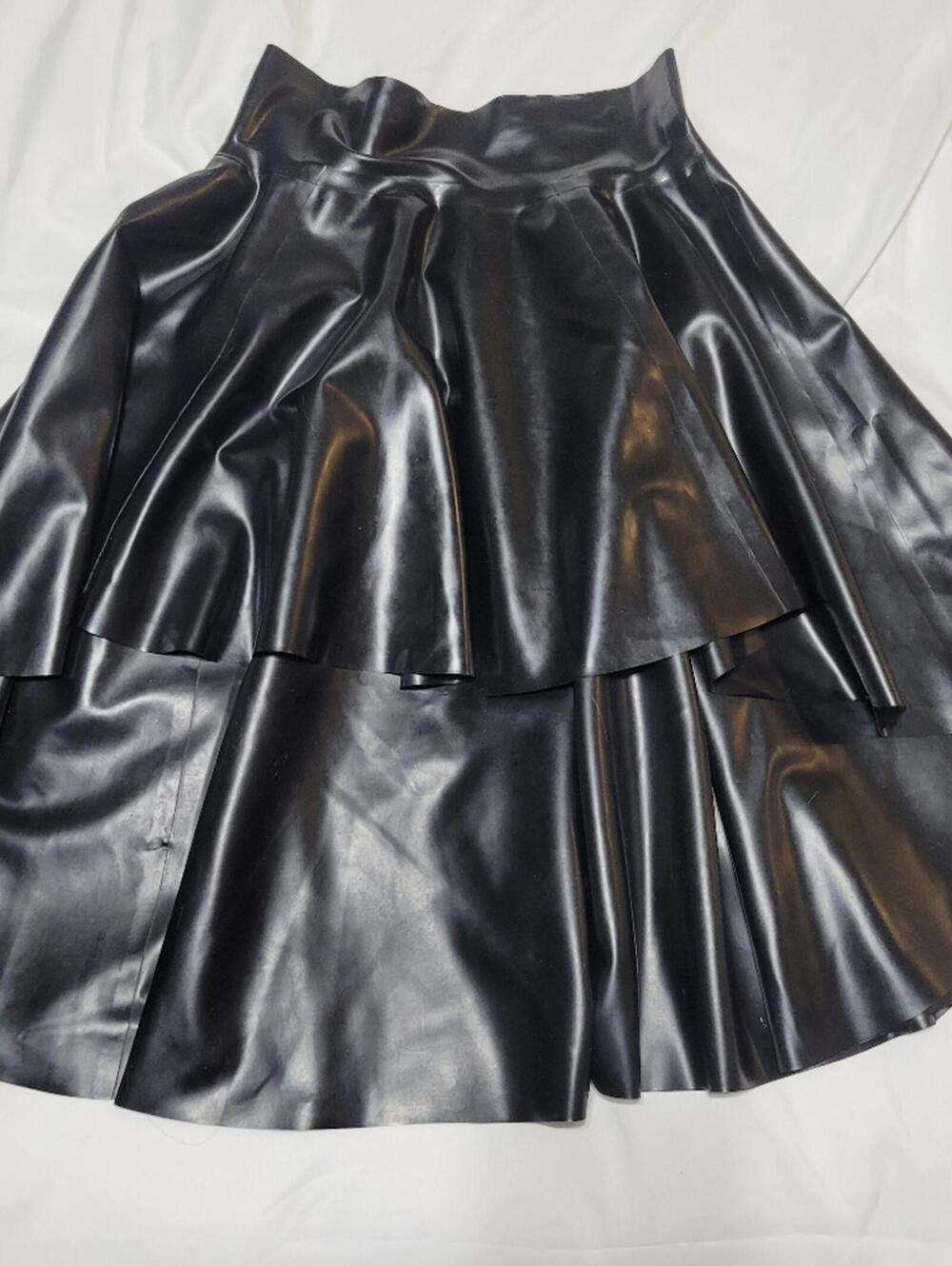 REAL LATEX DAWNAMATRIX Asymmetrical Skirt Sz S